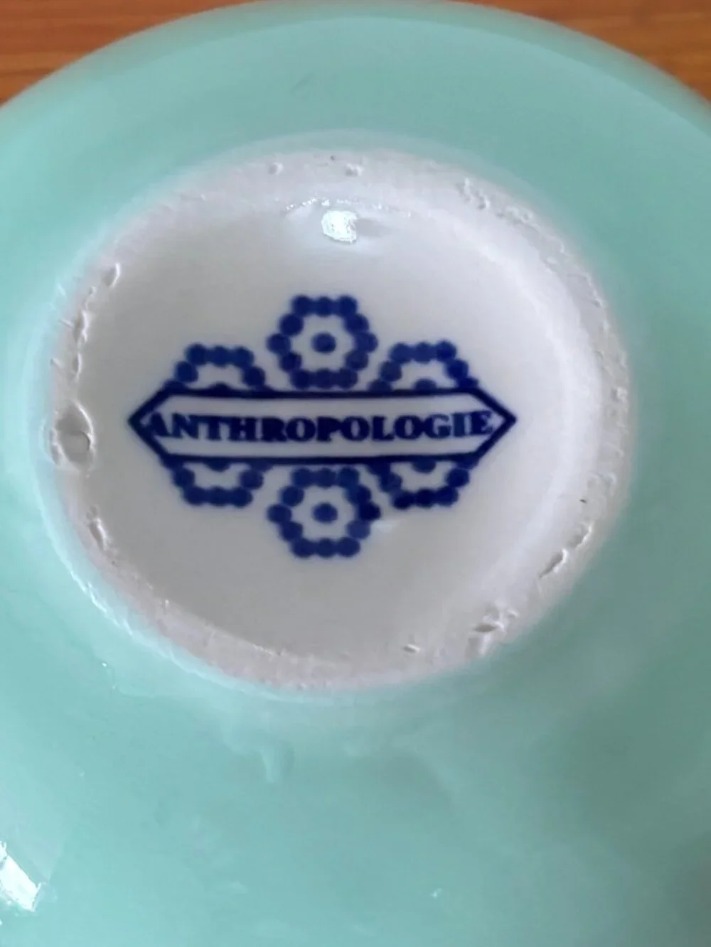 Anthropologie Bistro Tile Bonjour Bowl Style Coffee Cup